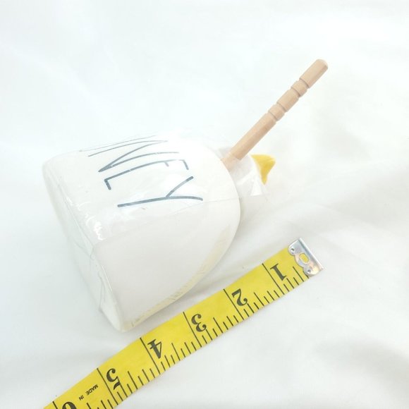 Rae Dunn By Magenta Artisan Collection White Ceramic Farmhouse Honey Pot - Picture 4 of 10